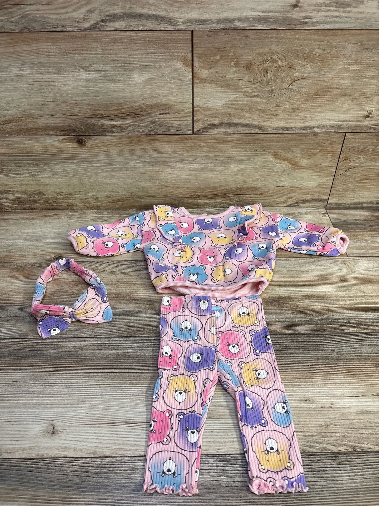 Care Bears Baby 3pc Sweatshirt, Leggings, & Headband Set Pink sz 3/6m