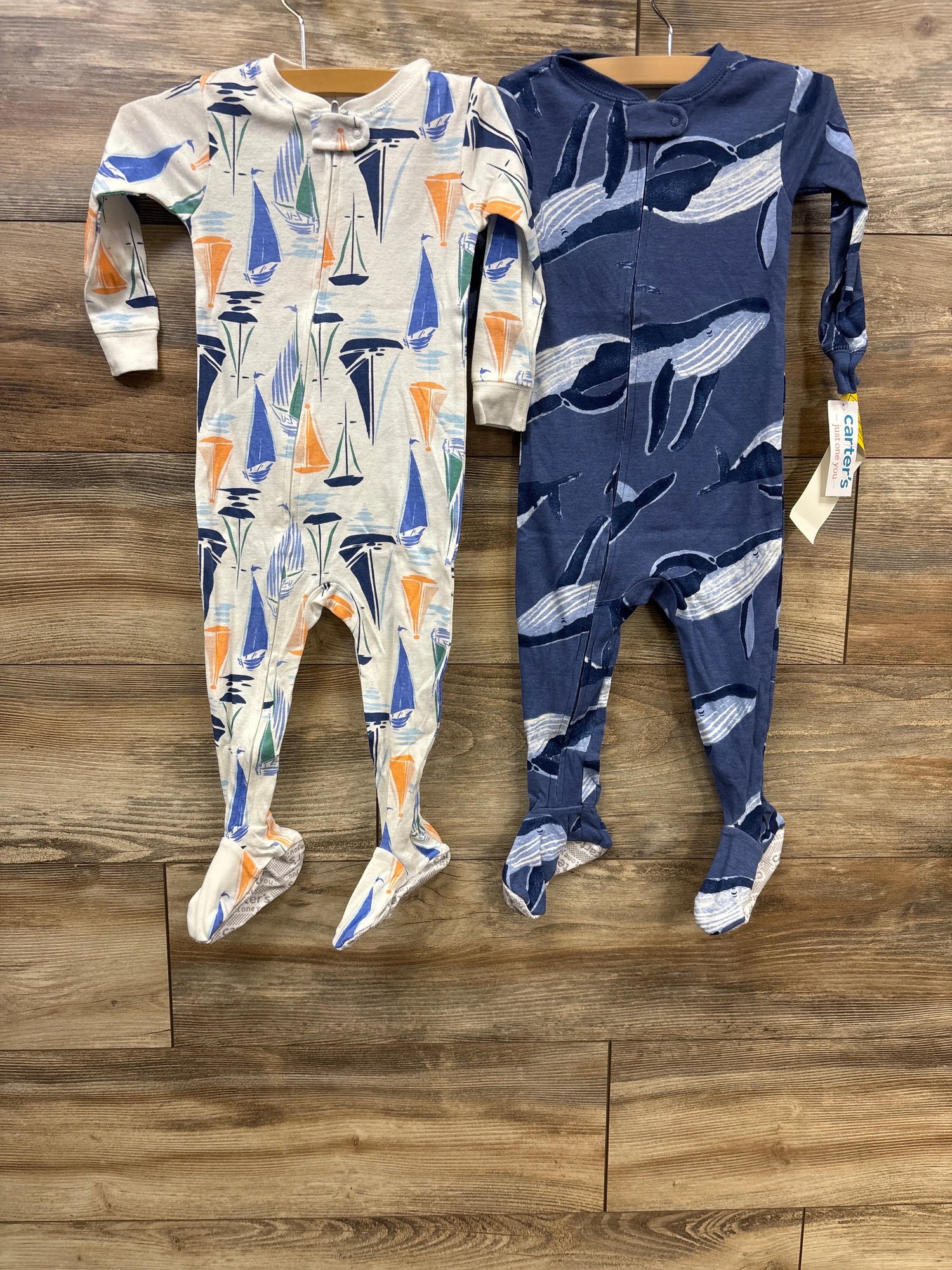 NEW Just One You 2pk Sleepers Whale & Boat Print sz 18m