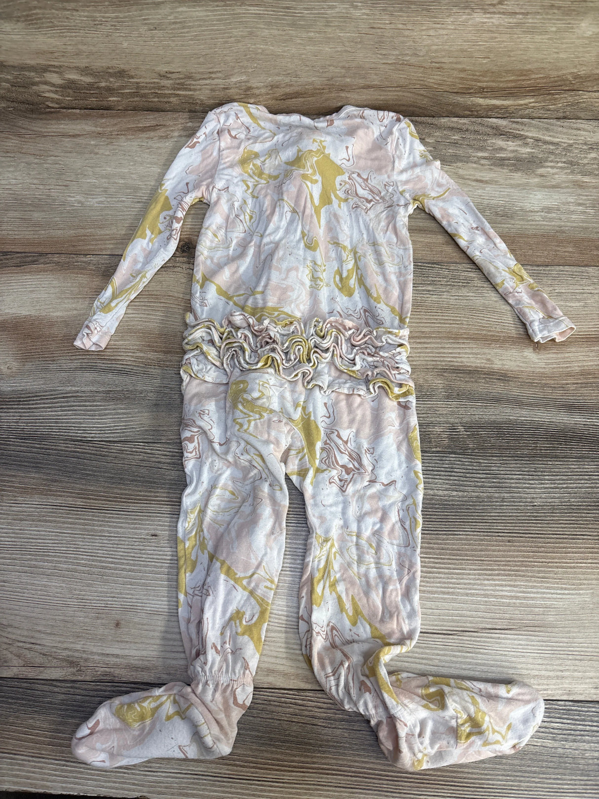 Angel Dear Ruffle Footie White sz 12-18m - Me n Mommy To Be