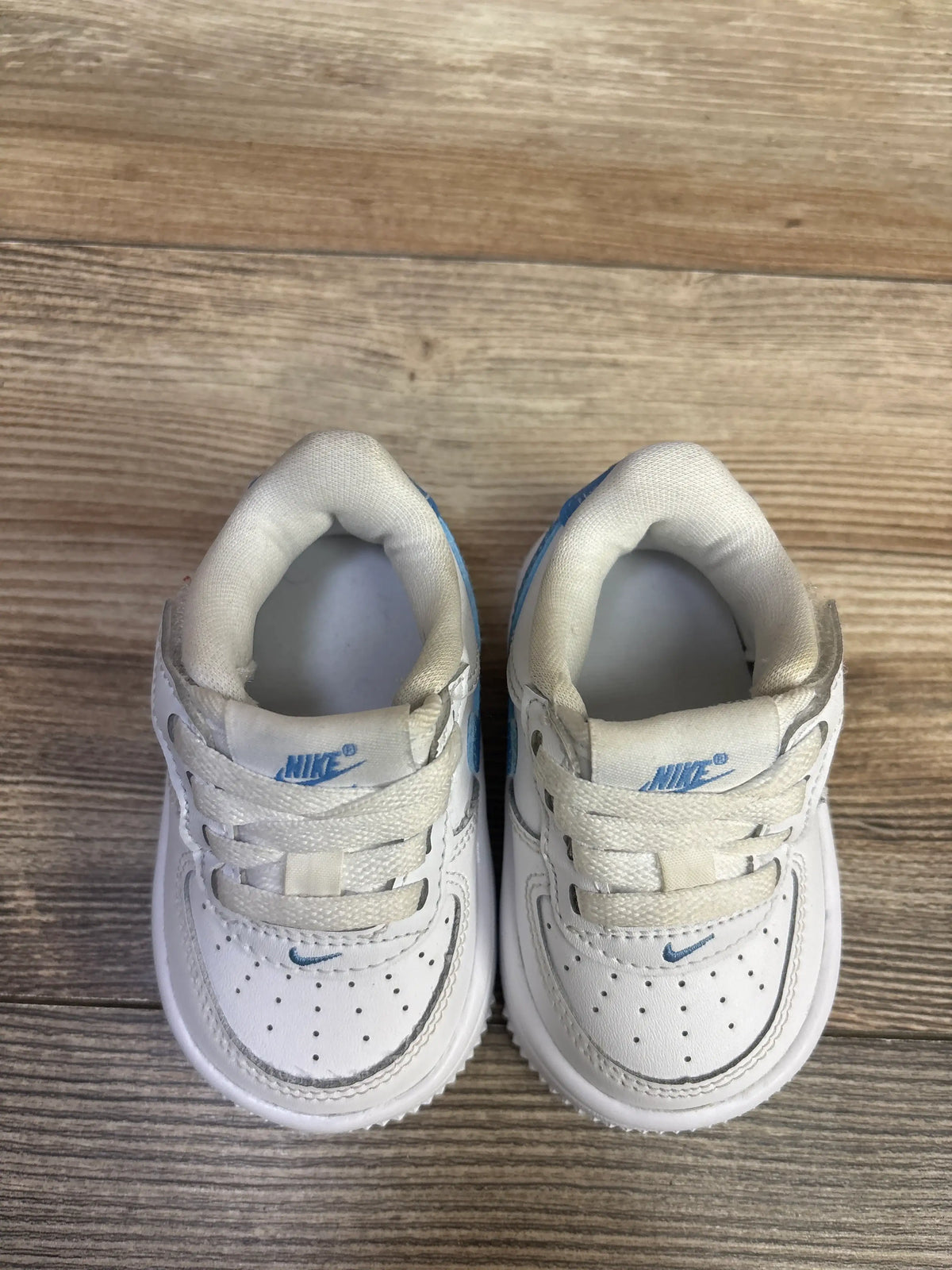 Nike Force 1 Low EasyOn TD 'White Blue Beyond' Sneakers sz 3c