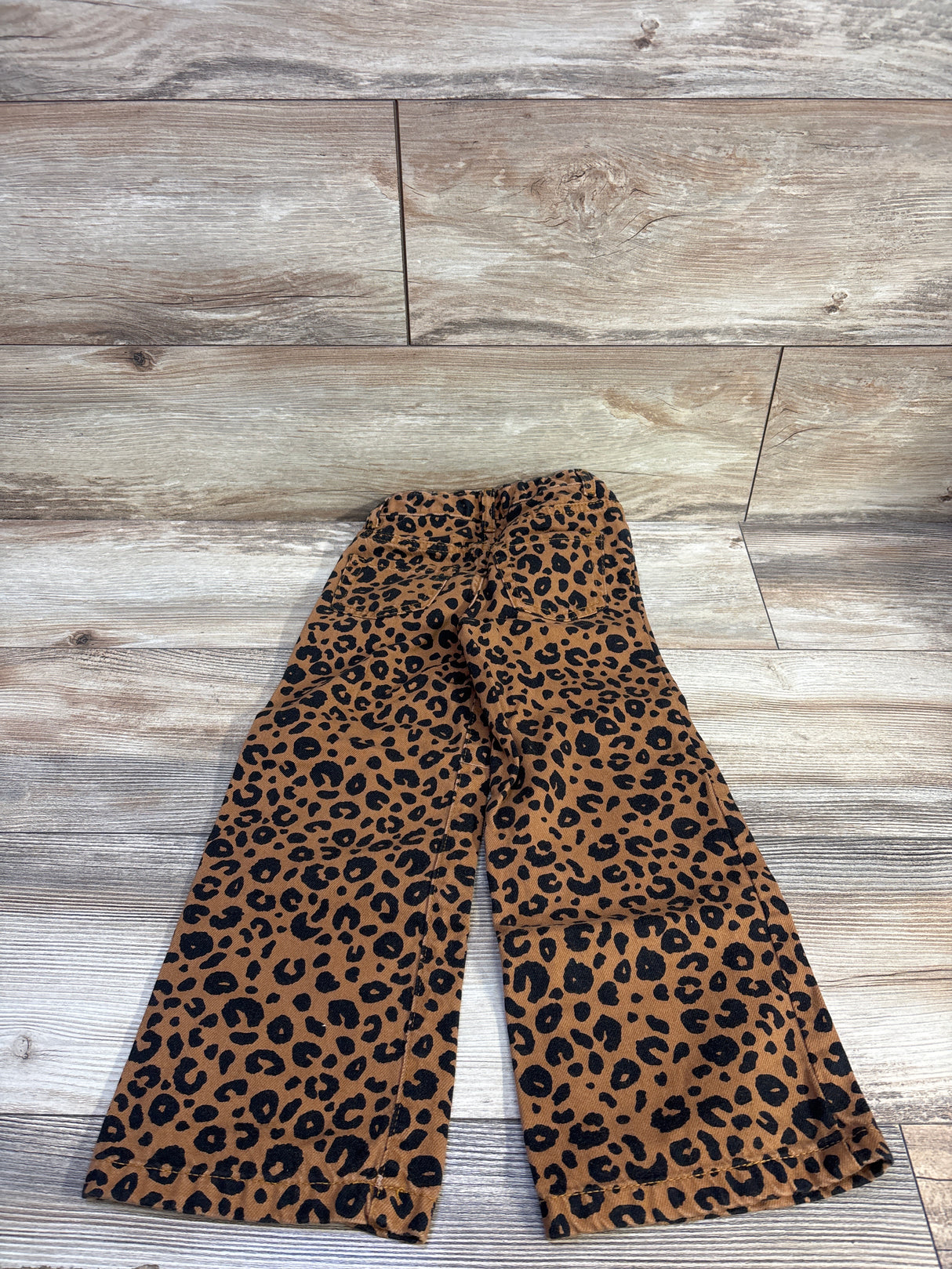Cat & Jack Leopard Wide Leg Jeans Brown sz 5T