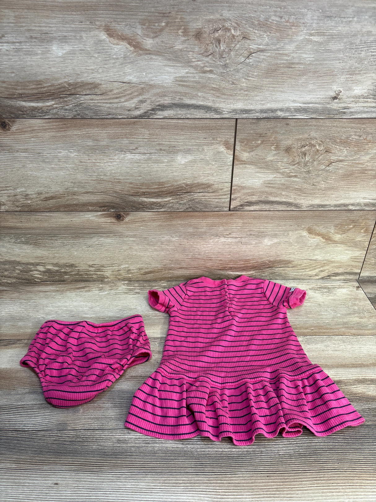 Ralph Lauren 2pc Striped Dress & Bloomers Pink sz 12m