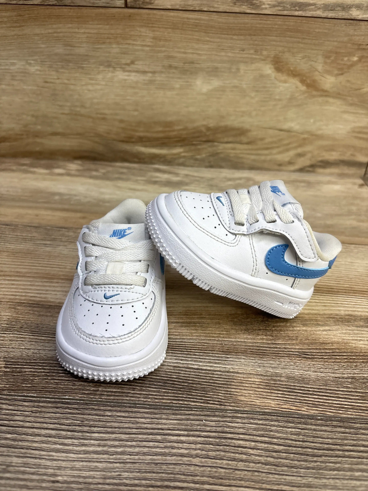 Nike Force 1 Low EasyOn TD 'White Blue Beyond' Sneakers sz 3c