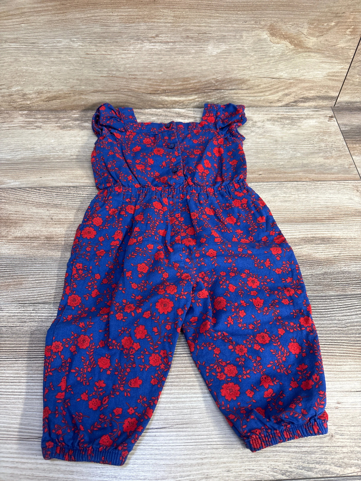 Janie and Jack Floral Puff Sleeve Jumpsuit Blue sz 12-18m - Me n Mommy To Be
