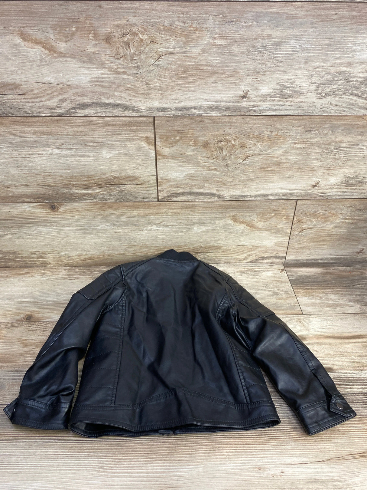 H&M Leather Biker Jacket Black sz 4-5T