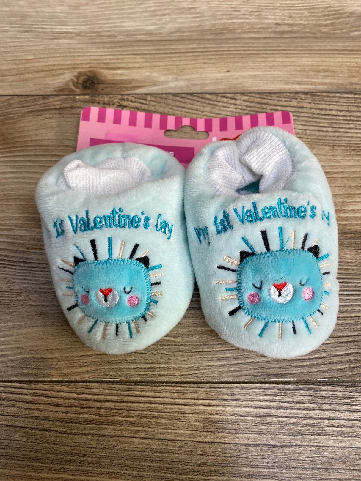 NEW Love In The Air Baby Booties "My 1st Valentine's Day" Blue sz 0-6m - Me n Mommy To Be
