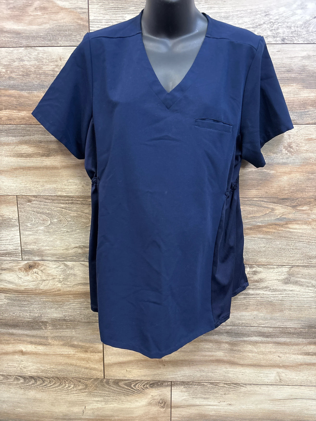 Mandala One Pocket Maternity Scrub Top Navy sz Large