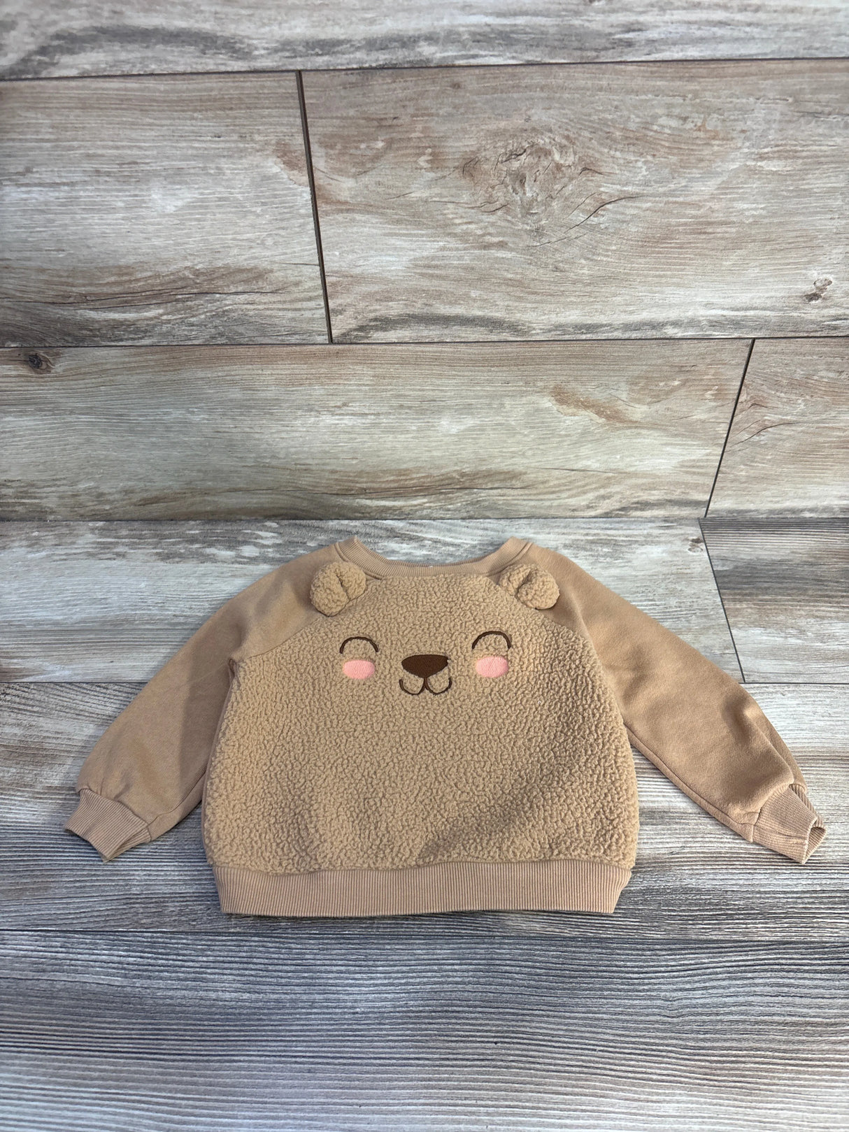 Old Navy Critter Bear Pullover Sweatshirt Brown sz 12-18m