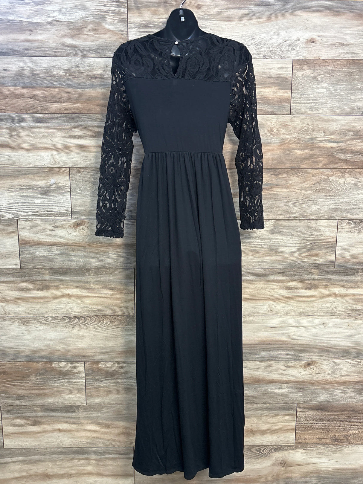 Pink Blush Maternity Lace Sleeve Maxi Dress Black sz Medium - Me n Mommy To Be