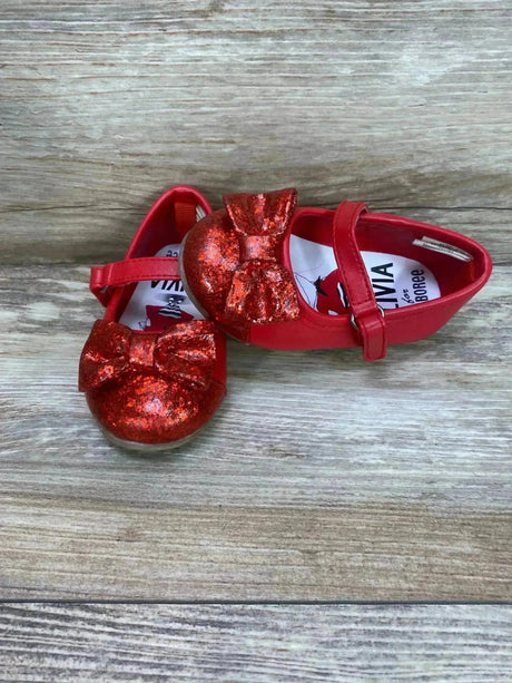 Gymboree x Olivia Glitter Ballet Flats Red Sz 4c - Me n Mommy To Be