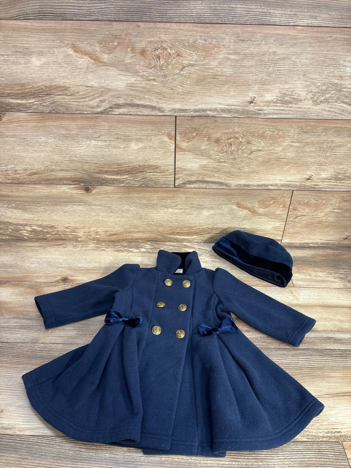 Starting Out Dress Coat + Hat 2pc Set Navy sz 18m