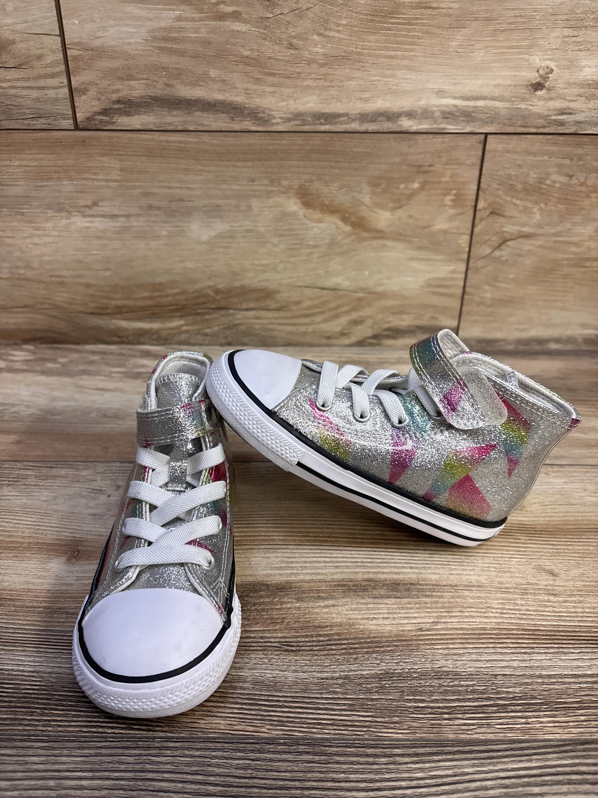 Converse Chuck Taylor All Star Easy-On Prism High Top Glitter Sneakers Grey sz 9c