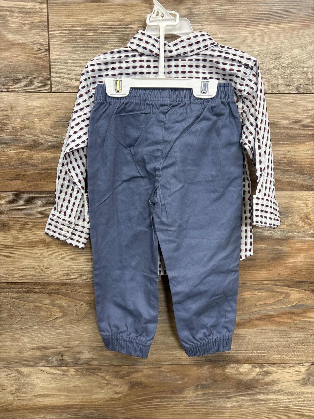 NEW Mick Mack Patter Button Up Shirt & Pants Set White sz 3T