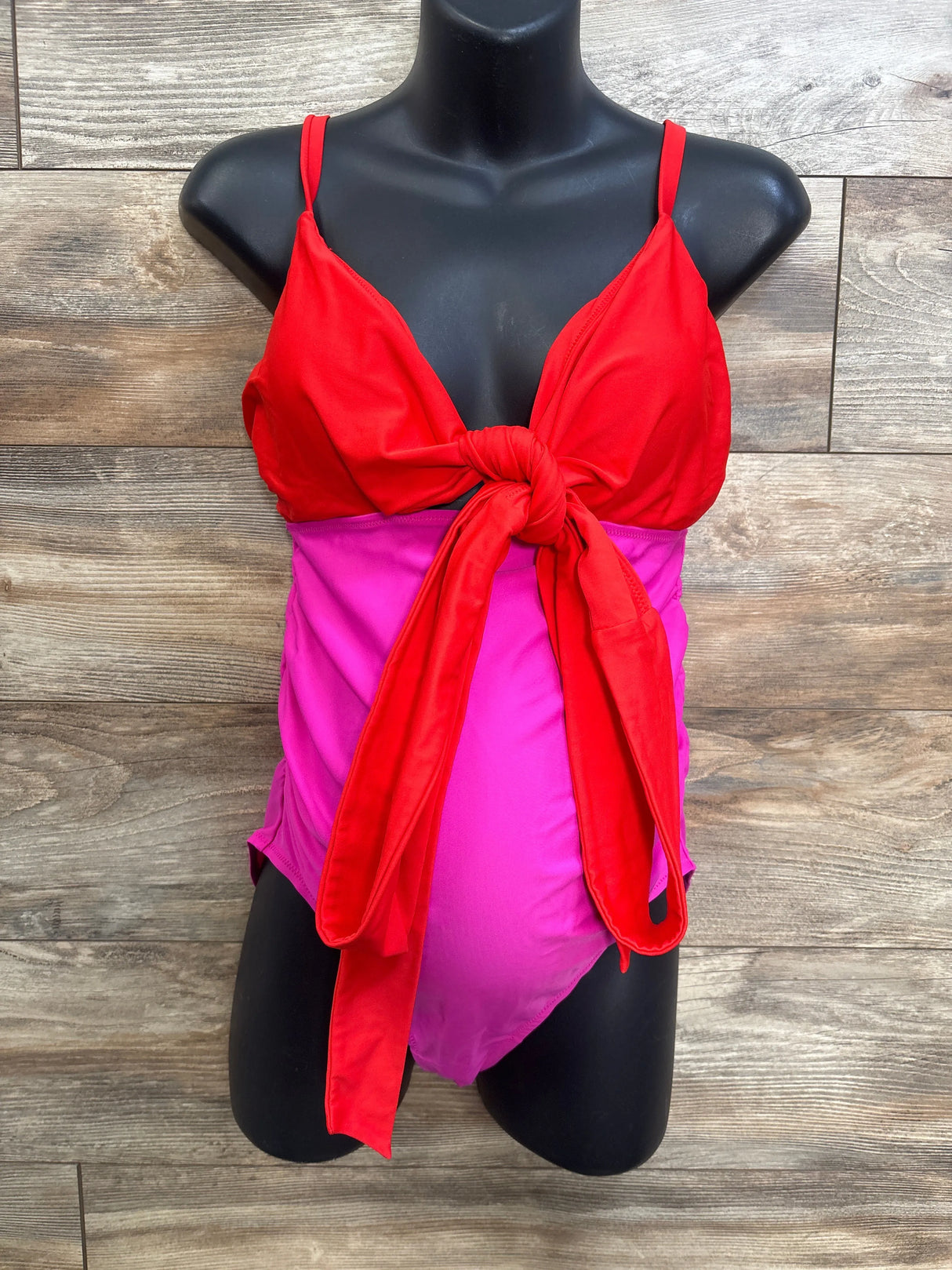 Beach Bump 1pc Maternity Swimsuit Red sz Medium