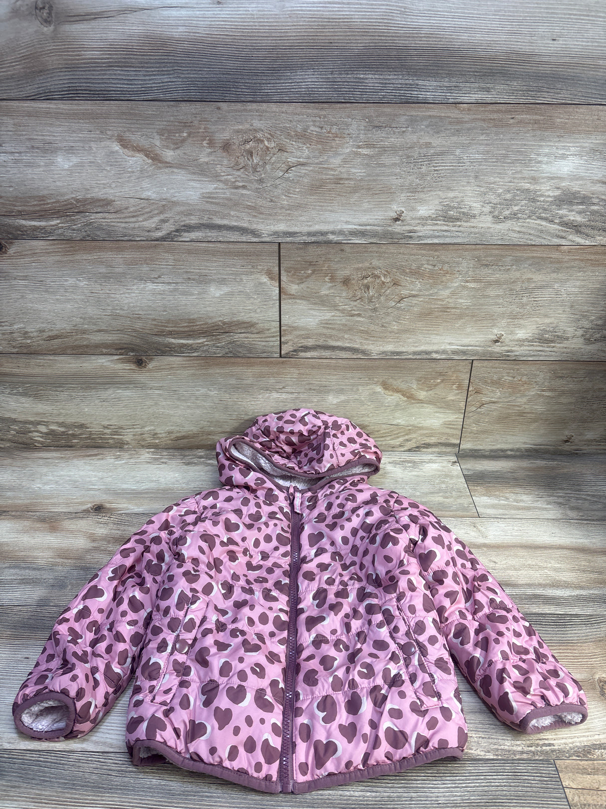 Cat & Jack Reversible Puffer Jacket Pink sz 4/5T