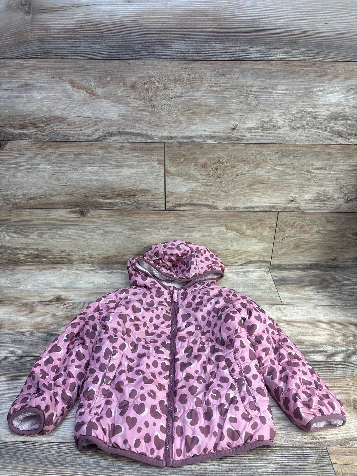 Cat & Jack Reversible Puffer Jacket Pink sz 4/5T