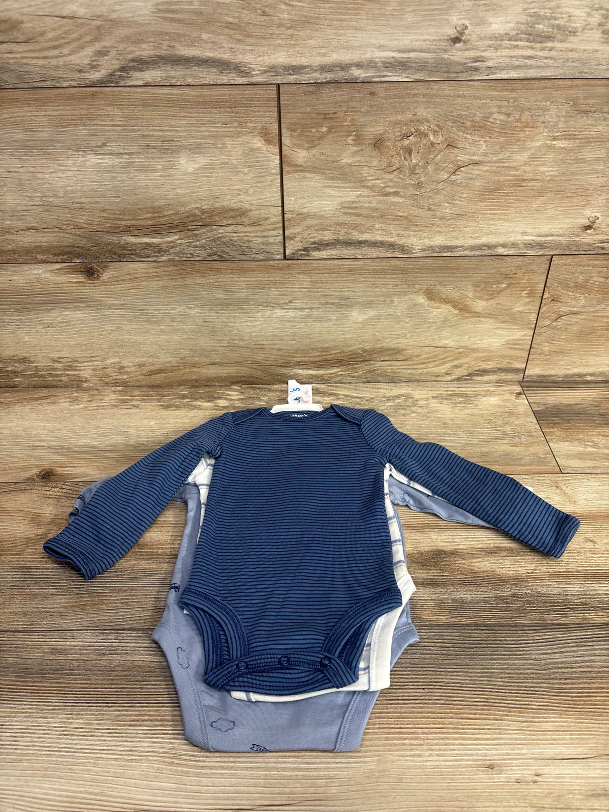 NEW Just One You 3pk Long Sleeve Bodysuits Blue sz 3m