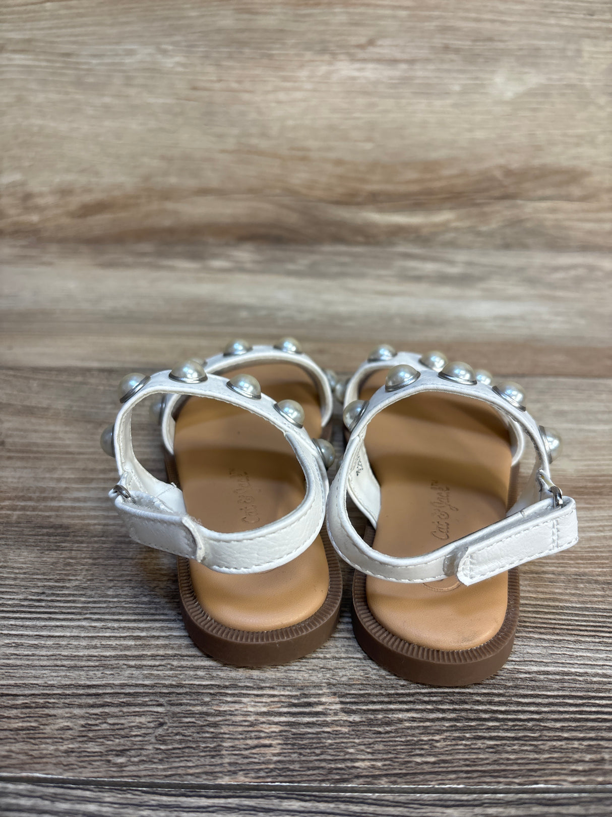 Cat & Jack Selene Pearl Sandals White sz 6c