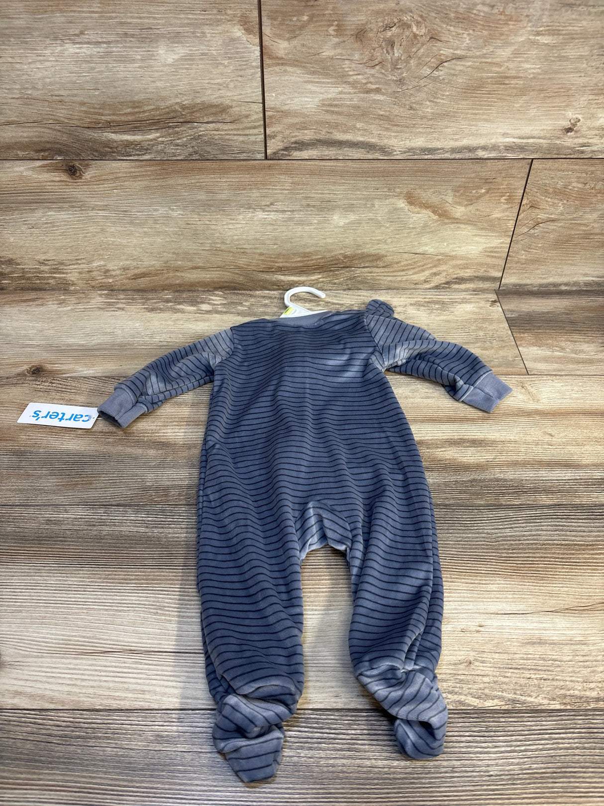 NEW Carter's Striped Velvet Sleeper & Hat Blue sz 3m