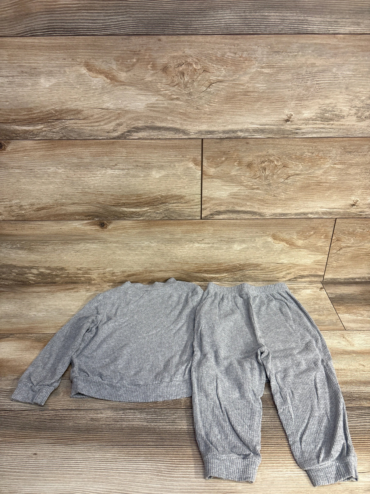 Shein 2pc Ribbed Mock Neck Shirt & Pants Set Grey sz 12-18m