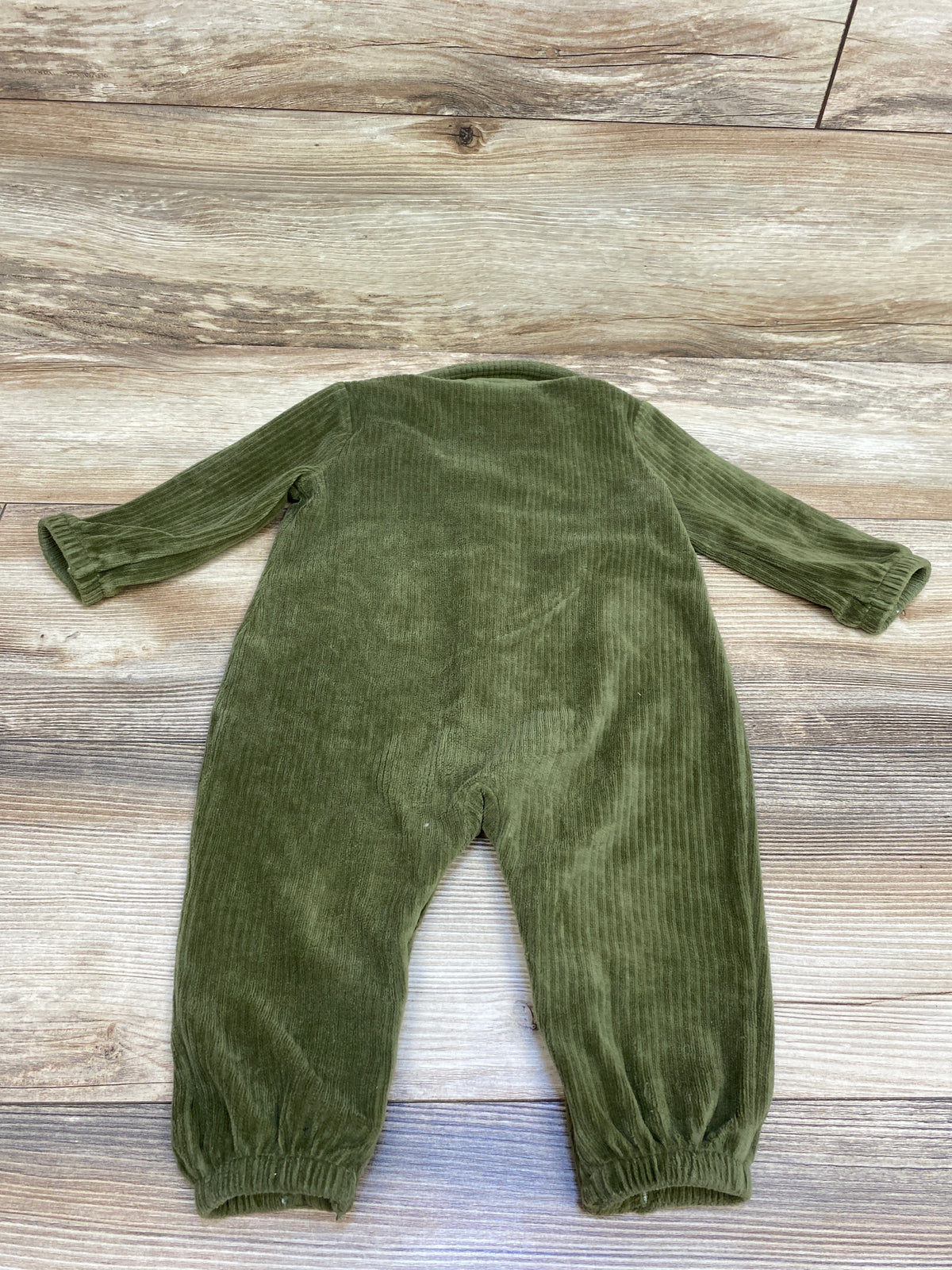 Cat & Jack Button-Front Ribbed Velour Coverall Green sz 6-9m