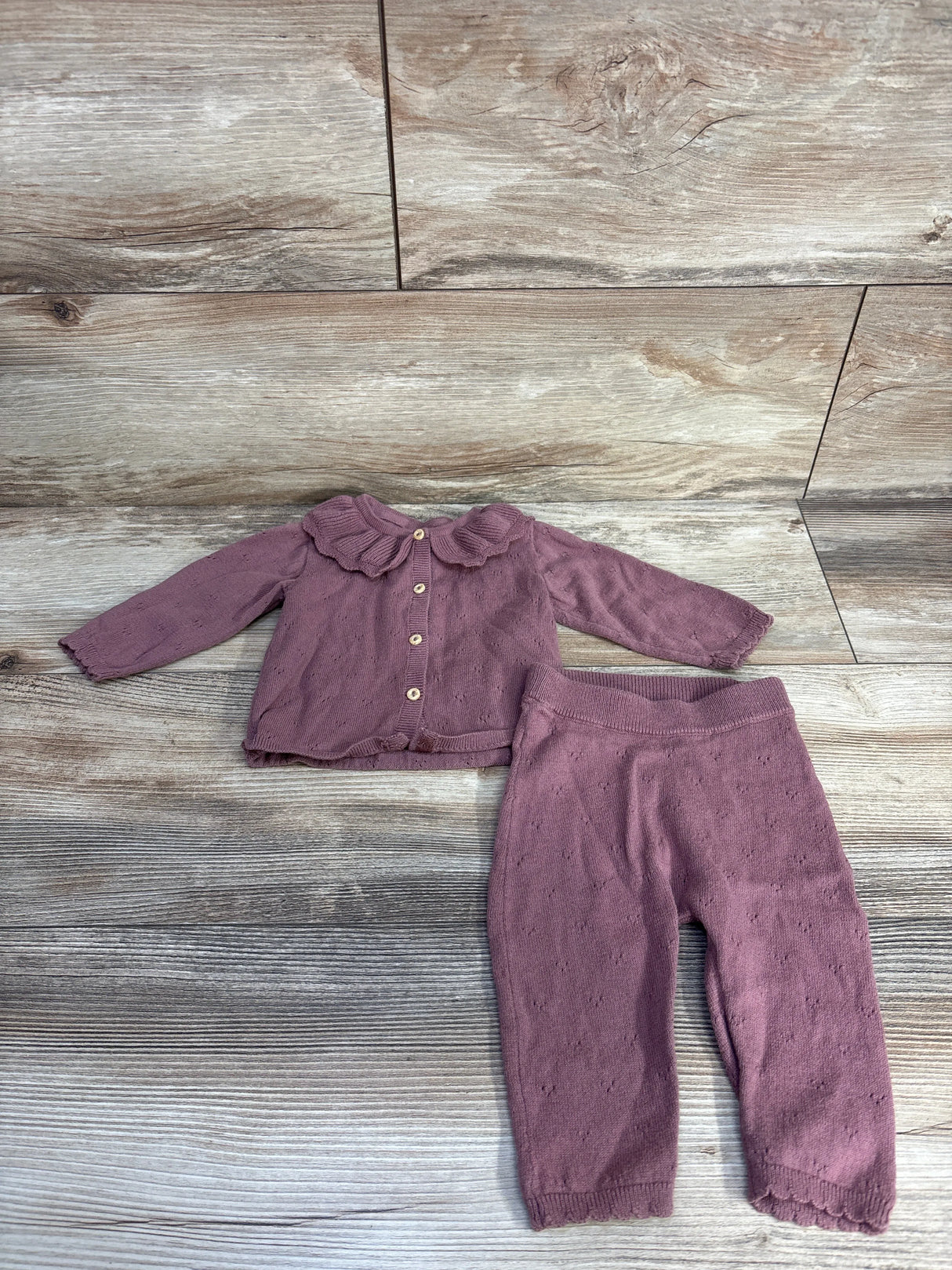 H&M Long Sleeve Top & Pants 2pc Set Maroon sz 3m
