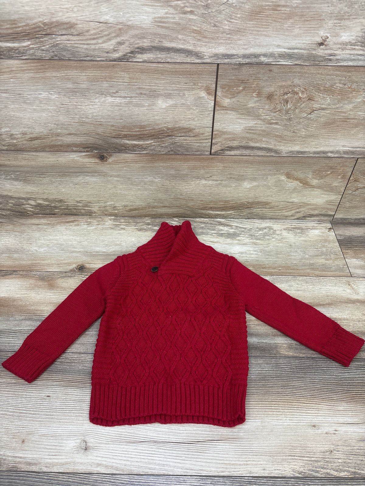 Cat & Jack Shawl Collar Cable Knit Sweater Red sz 2T
