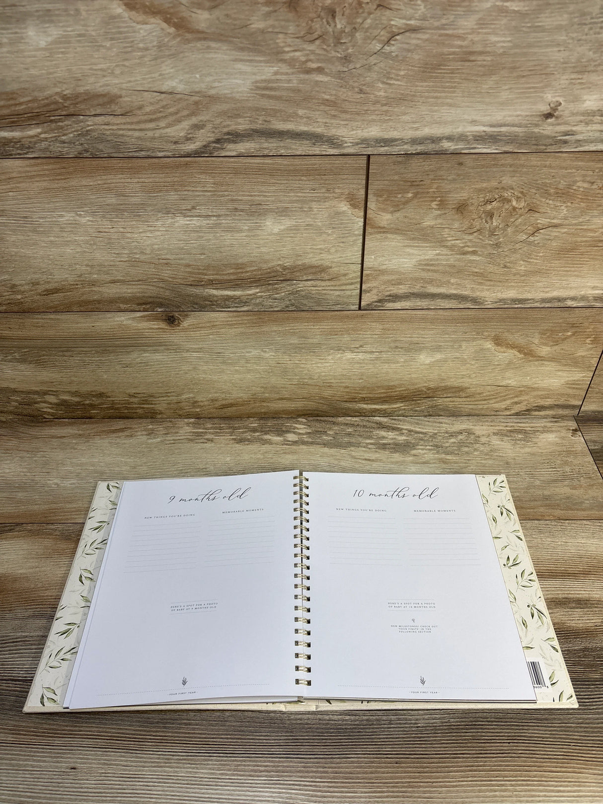 Baby milestone journal tracking 9 & 10 months old, perfect for newborn keepsakes and first year memories