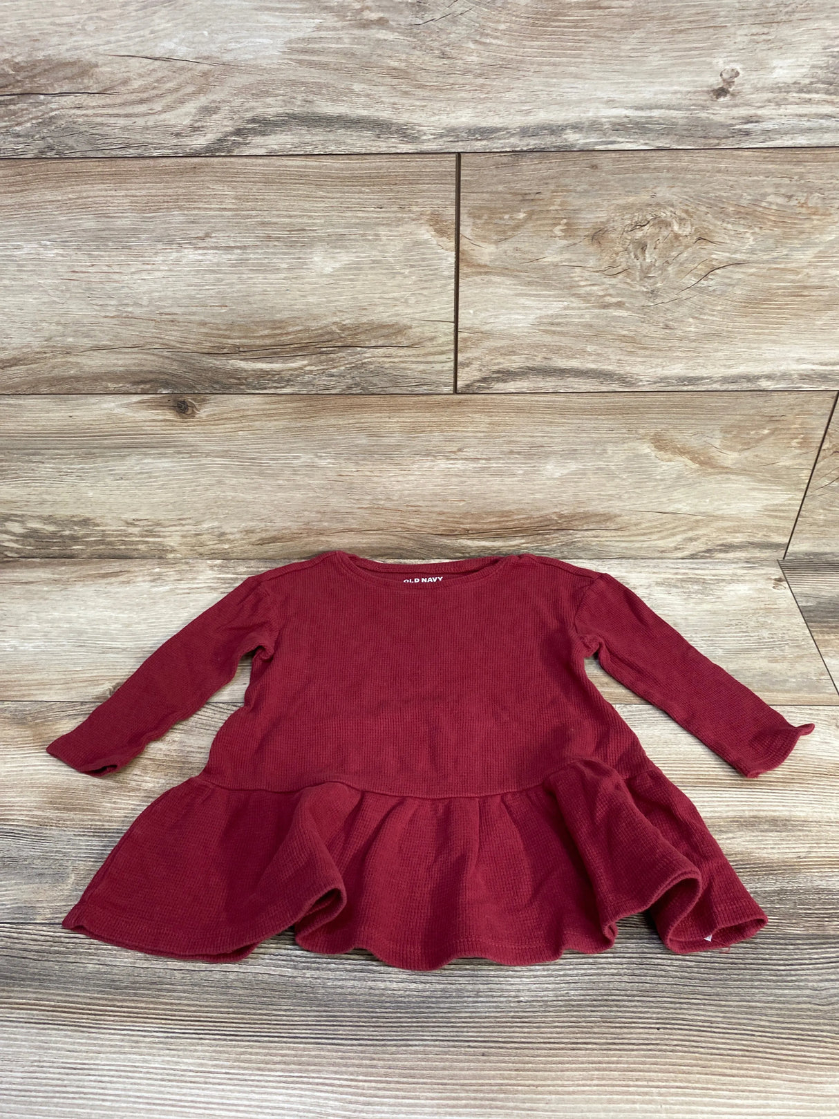 Old Navy Peplum Thermal Crimson Dress sz 18-24m