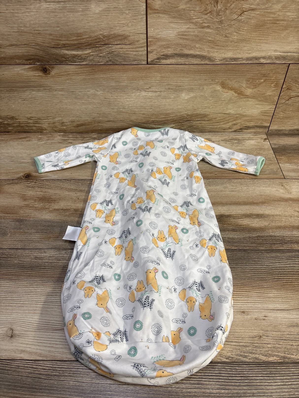 Miracle Baby Bunny Print Zip Sleep Sack White sz 0-6m
