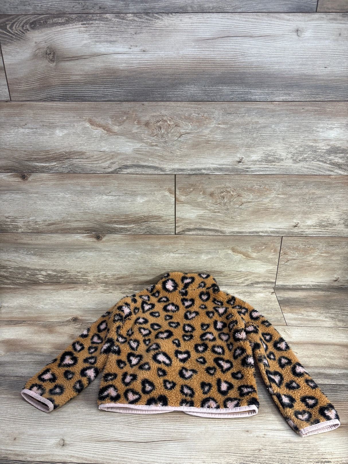 Jumping Beans Leopard Print Sherpa Jacket Bronze sz 4T