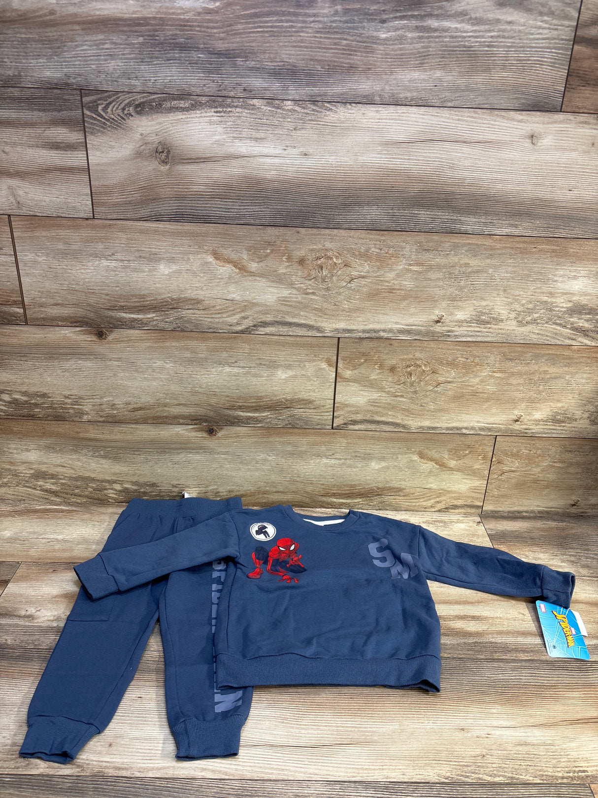 NEW Marvel Spider-Man 2pc Pullover Sweatshirt & Joggers Set Blue sz 3T