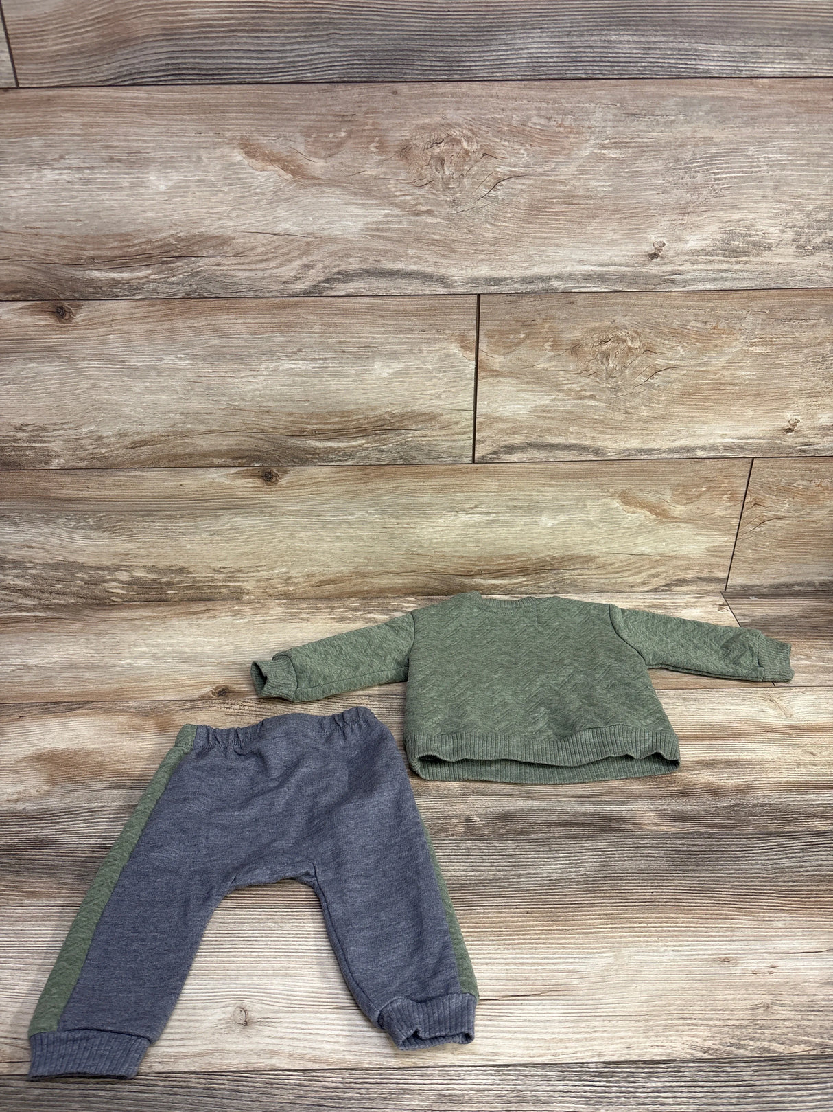 RZ By Rachel Zoe 2pc Textured Sweatshirt & Joggers Set Green sz 6-9m