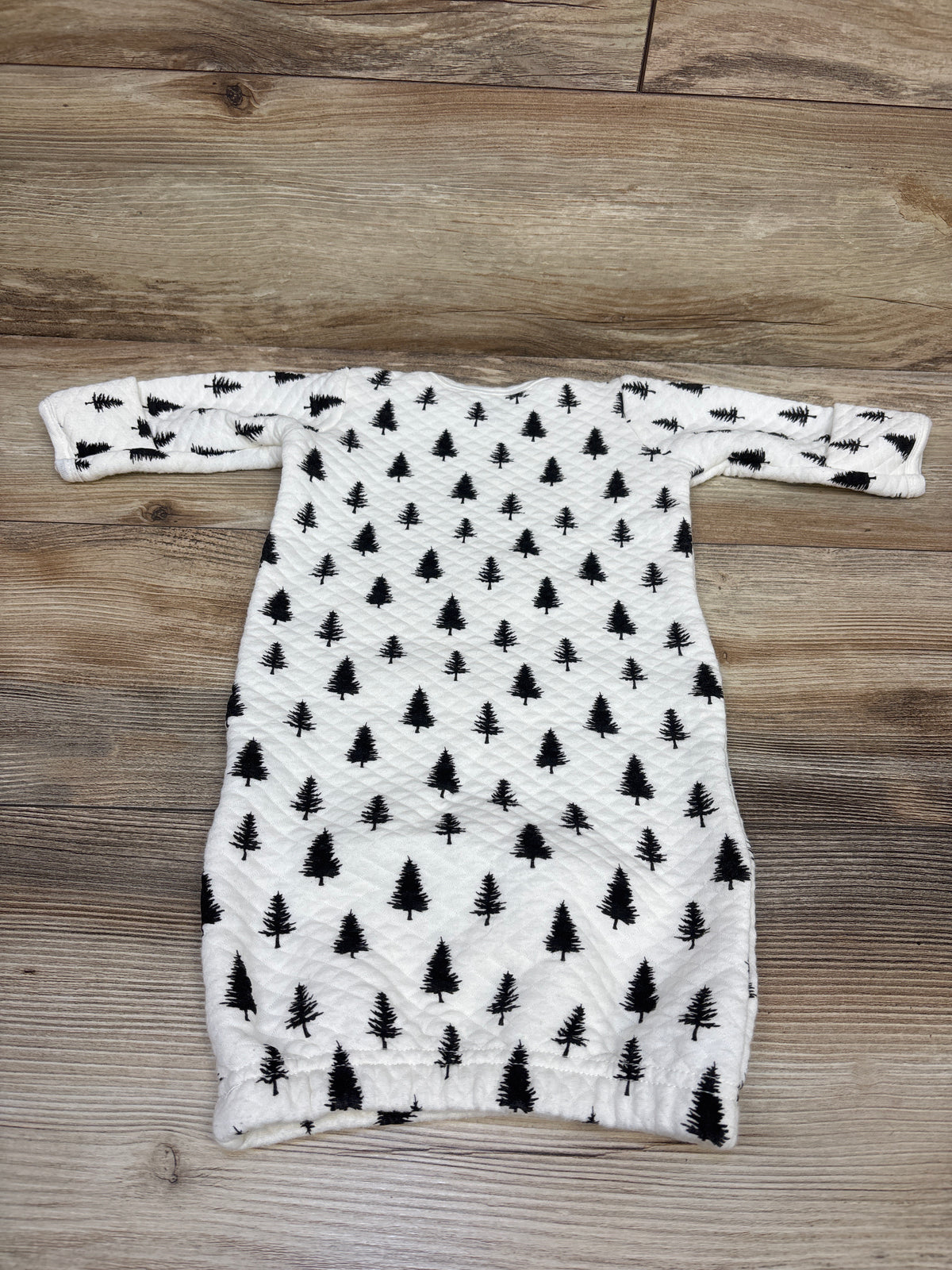 Hudson Baby Quilted Pine Tree Sleep Gown White sz 0-6m