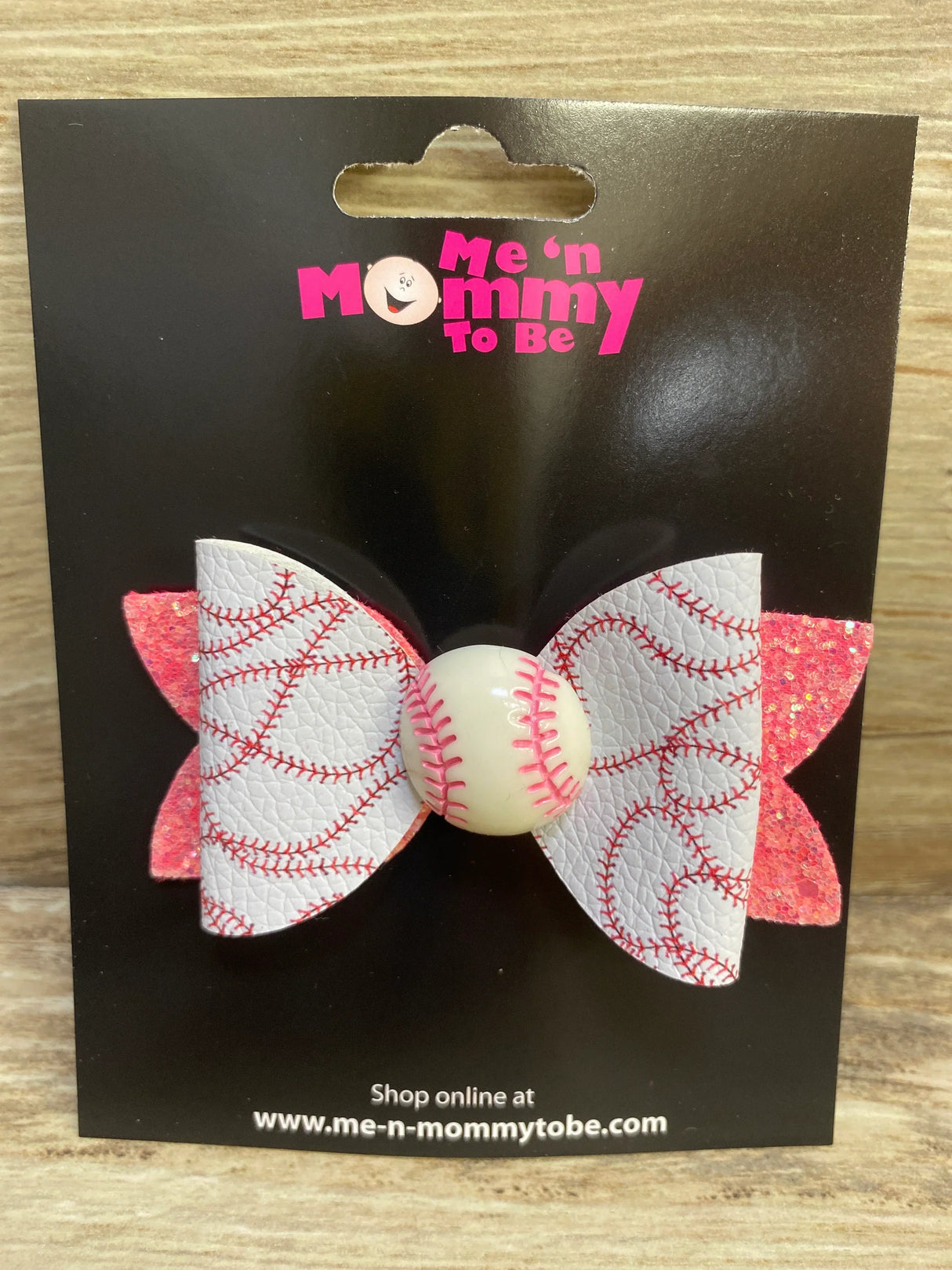 NEW Softball Applique Double Layer Hair Bow, Pink