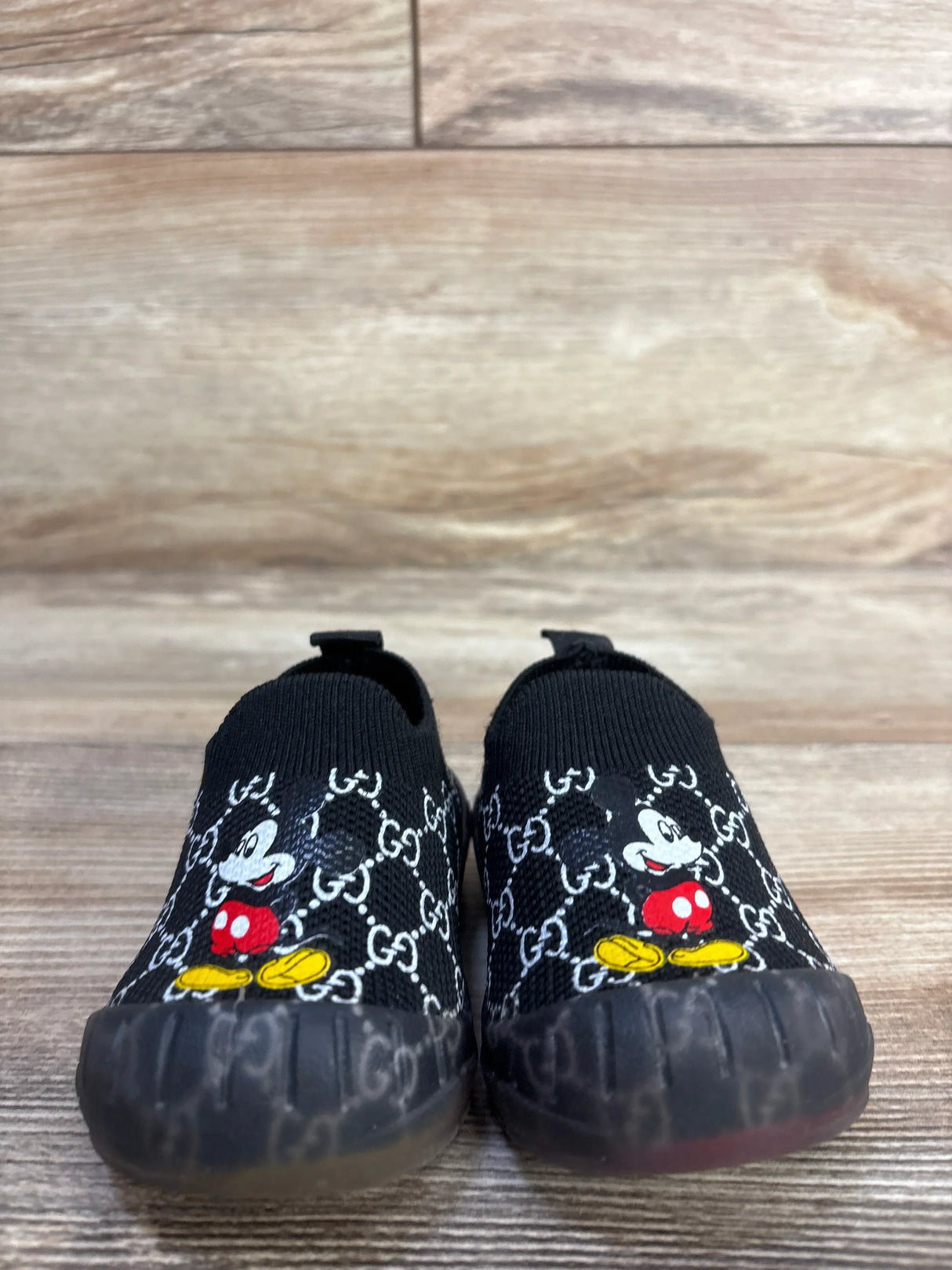 Faux Gucci Mickey Mouse Sock Shoes Black sz 2/3c