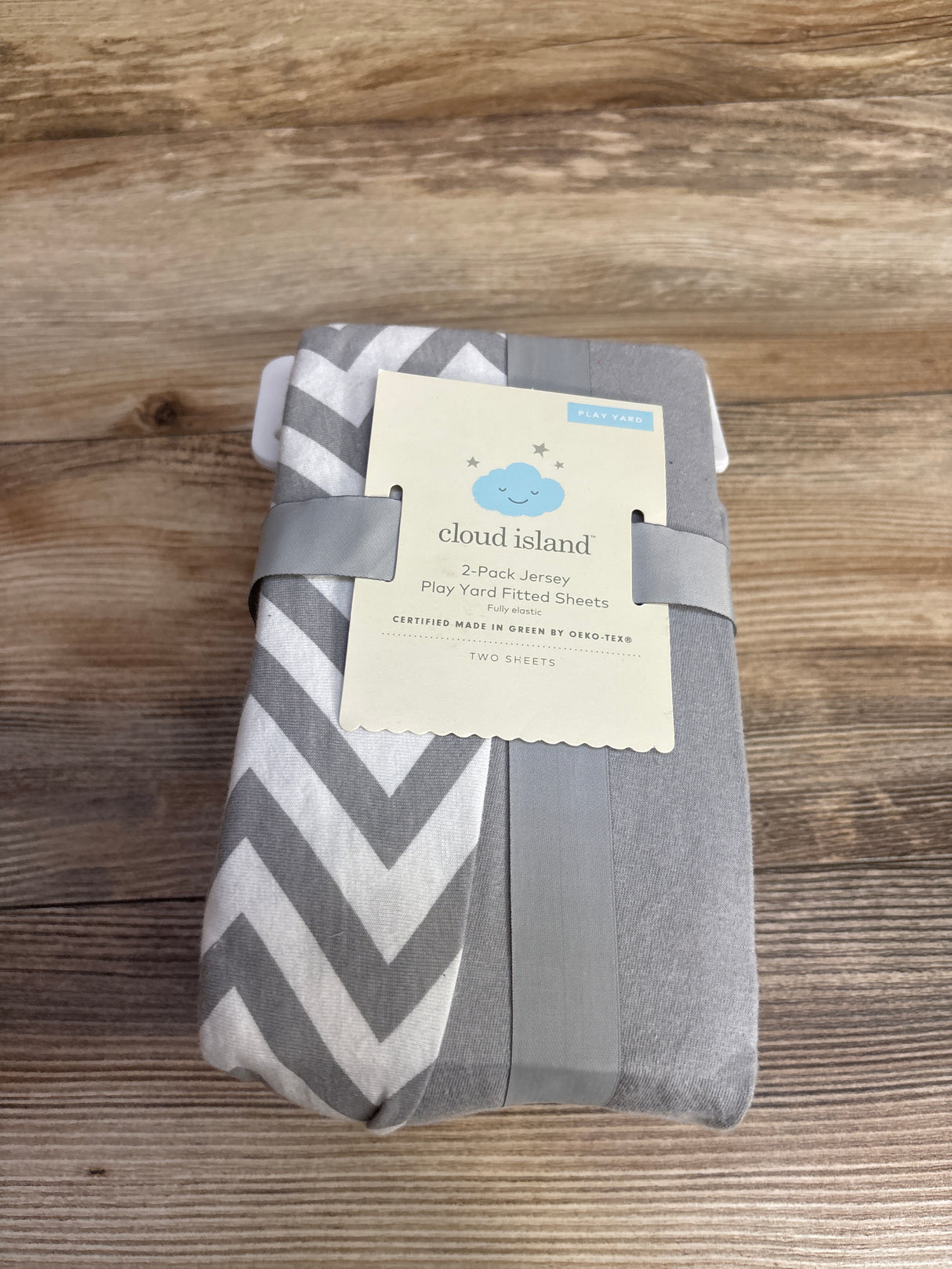 NEW Cloud Island Jersey Fitted Play Yard Sheet, Grey 2pk