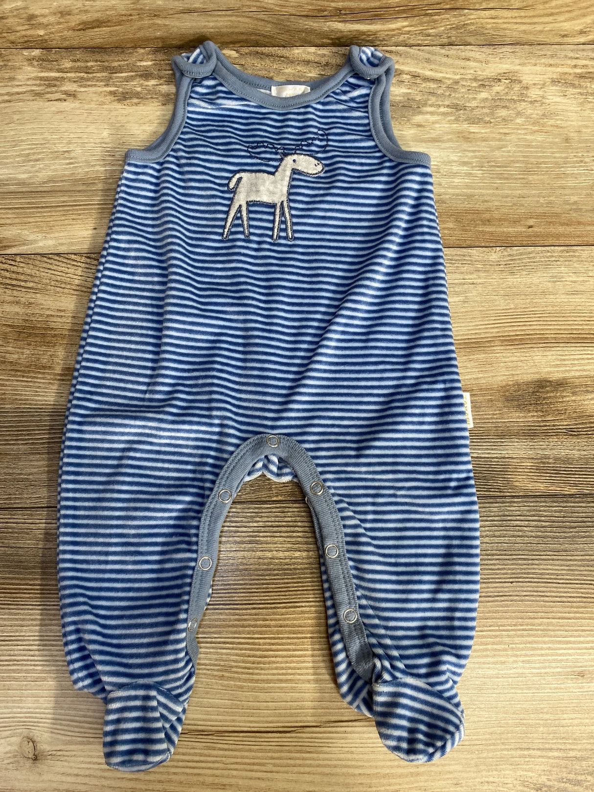Tahari Baby Striped Tank Fleece Coverall Blue sz 3-6m