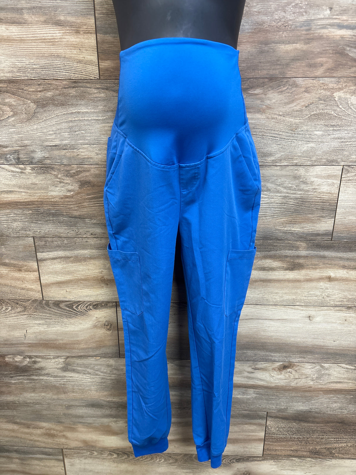 Mandala Maternity Full Panel Scrub Pants Blue sz XS