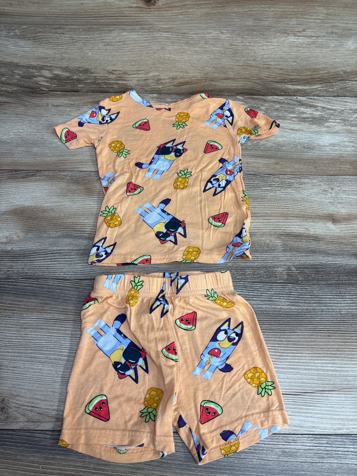Bluey 2pc Fruit Pajama Set Peach sz 3T