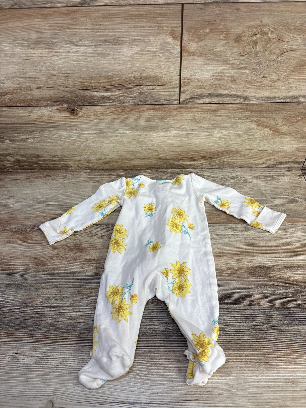 Carter's Floral Footed Sleeper White sz 3m