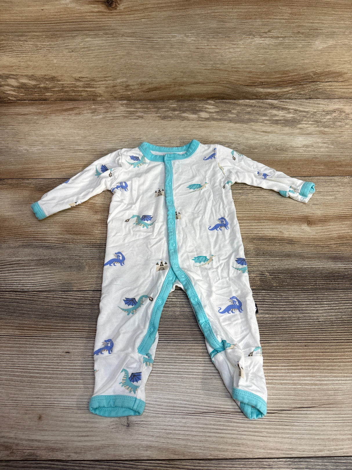 Kyte Baby Snap Romper in Dragon White sz Newborn
