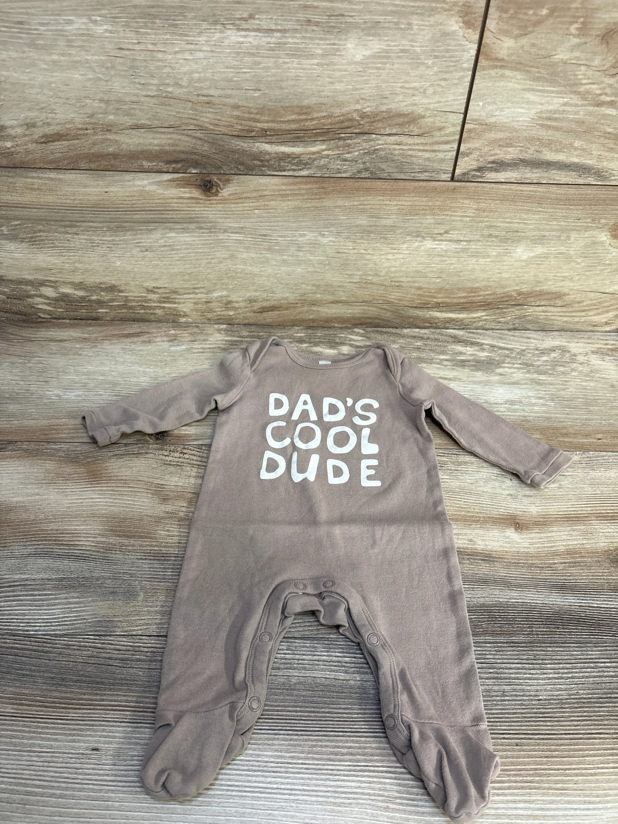 Okie Dokie 'Dad's Cool Dude' Footed Coverall Brown sz 3m
