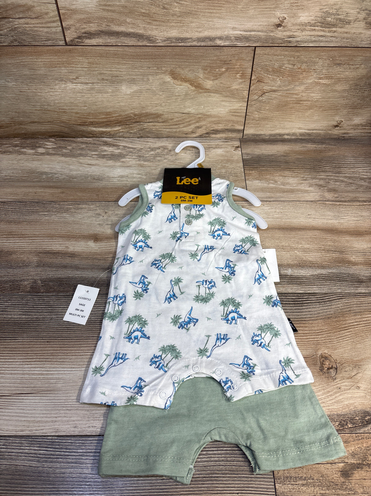 NEW Lee 2pk Henley Shortie Rompers Green sz 0-3m