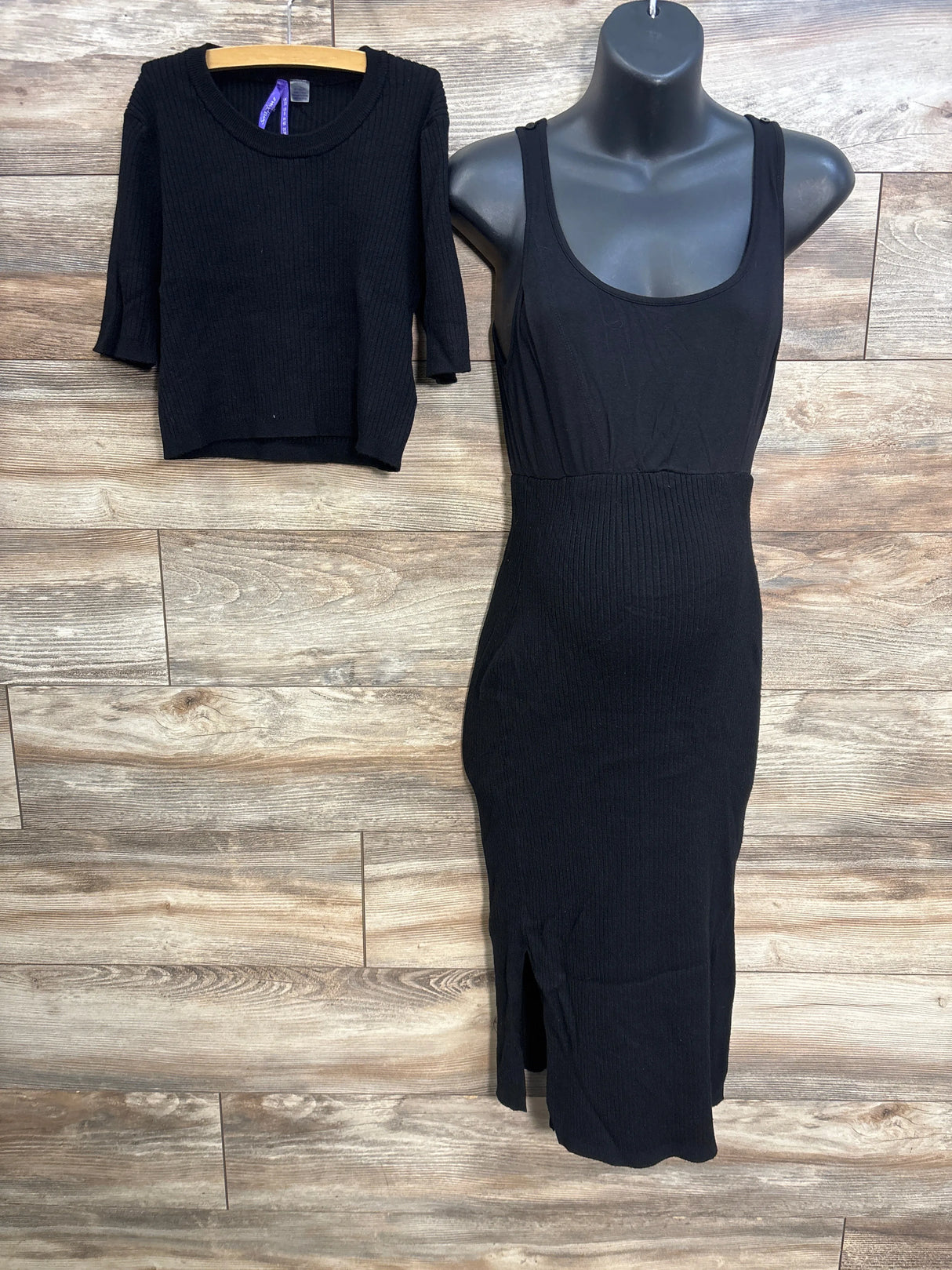 Seraphine 2 in 1 Maternity Dress & Detachable Nursing Top Black sz Small