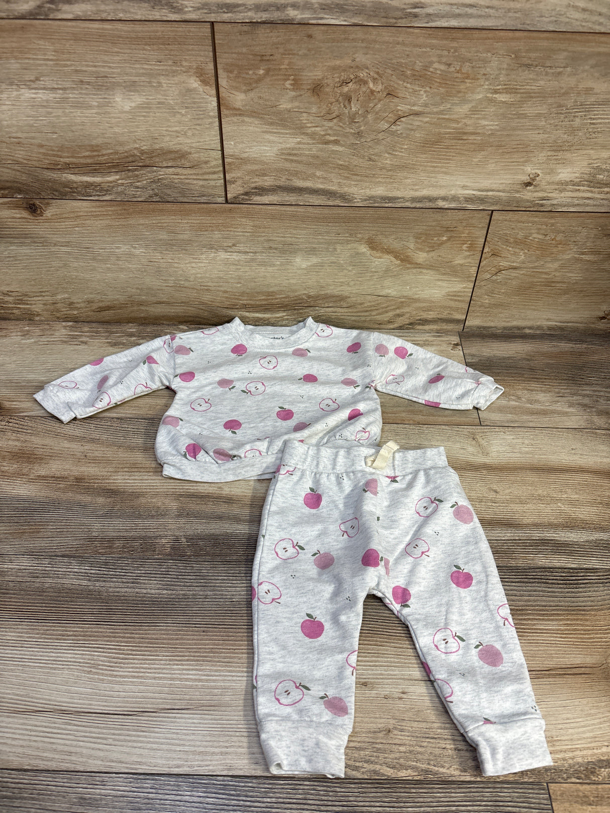 Just One You 2pc Pullover Apple Sweatshirt & Joggers Set Grey sz 6m