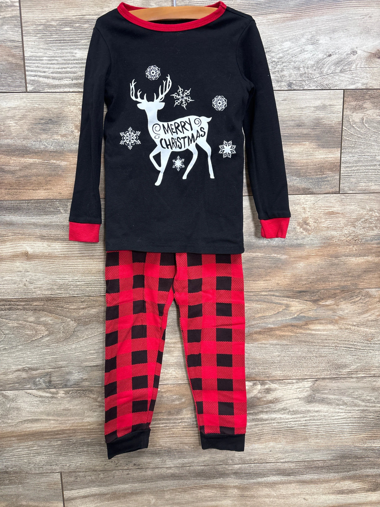 Kikiz Ye 2pc Merry Christmas Pajama Set Black sz 5T