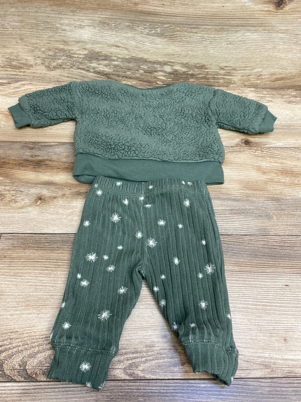 Grayson Collective 2pc Sherpa Sweatshirt & Pants Set Green sz 0-3m