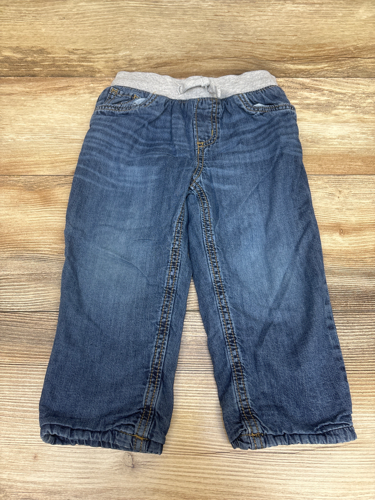 OshKosh Fleece Lined Drawstring Jeans Blue sz 3T