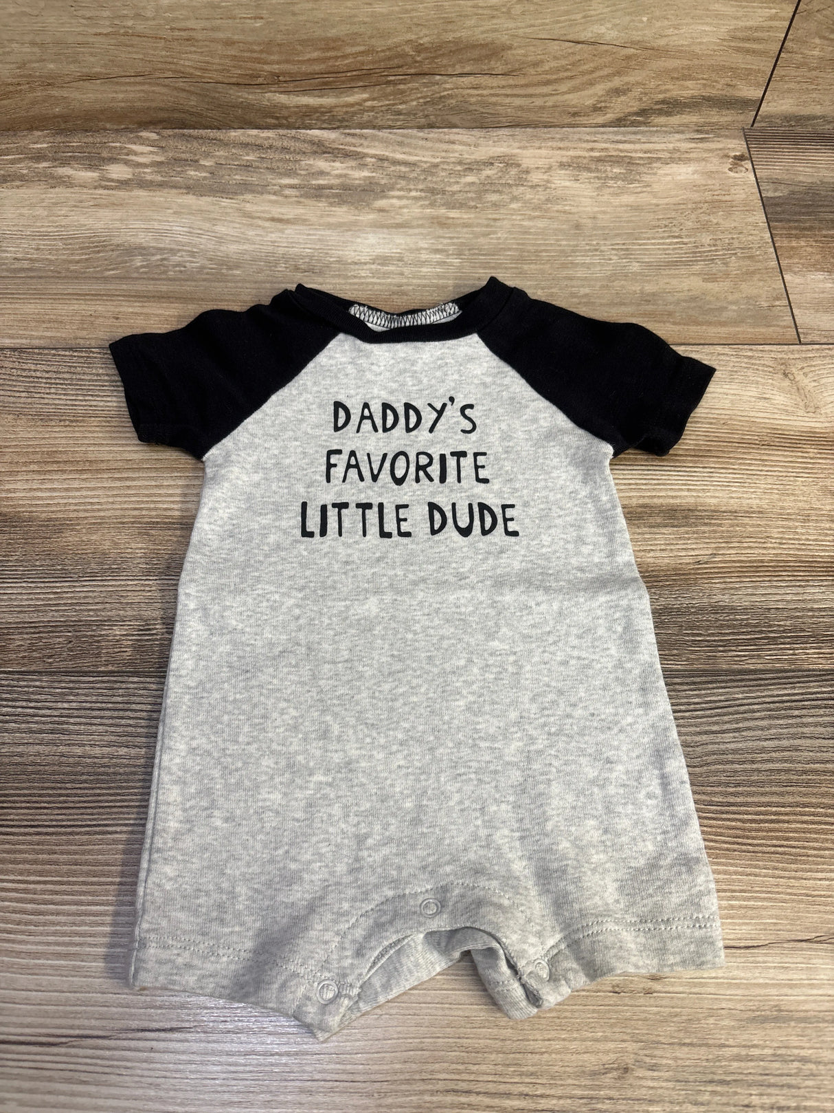 Okie Dokie Daddy's Favorite Little Dude Shortie Romper Grey sz 3m